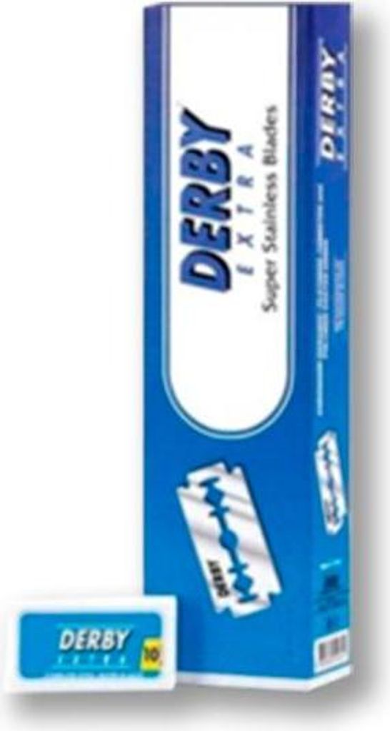 Derby Extra Stainless Steel Blue Double Edge Rasierklingen Packungsinhalt 10 Stück