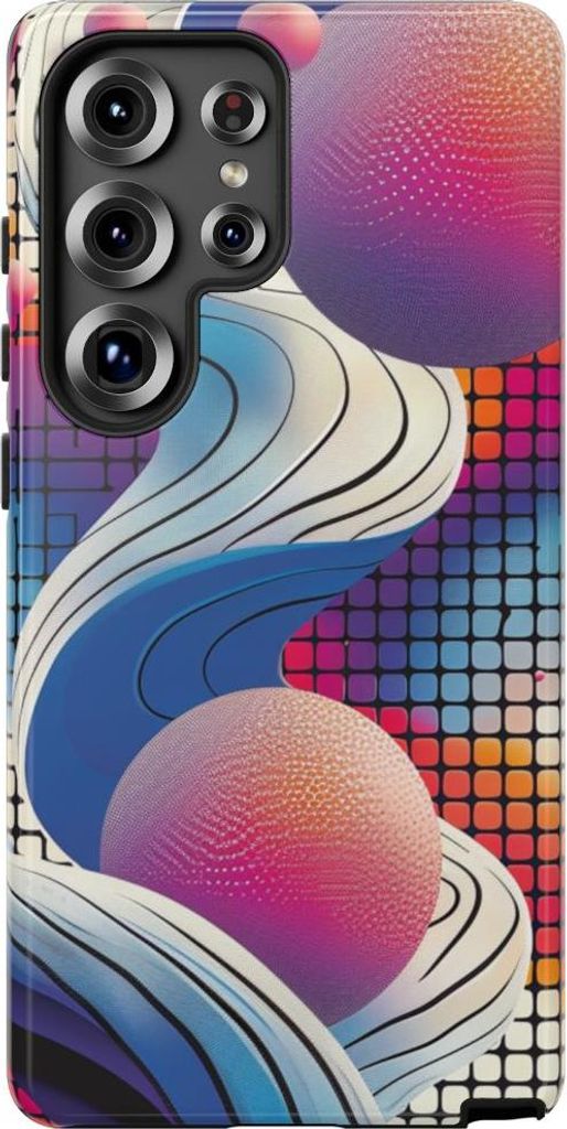 Farbenfrohes abstraktes Geometrie-Design – Hülle Kompatibel mit Samsung Galaxy S25 Ultra