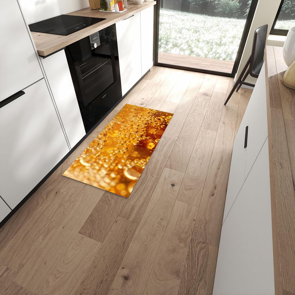 Küchenteppich 60x120cm rutschfest & abwischbar PVC Läufer - Sprudelnde Blasen