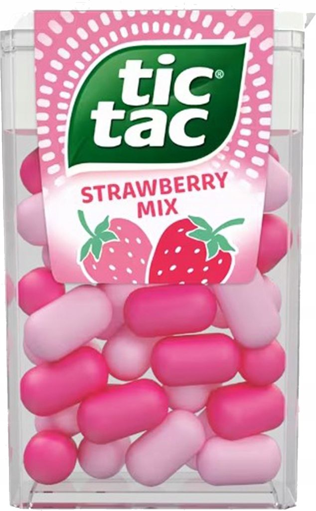 Tic Tac Strawberry Mix Dragees aromatisés à la fraise 54 g Image du produit 