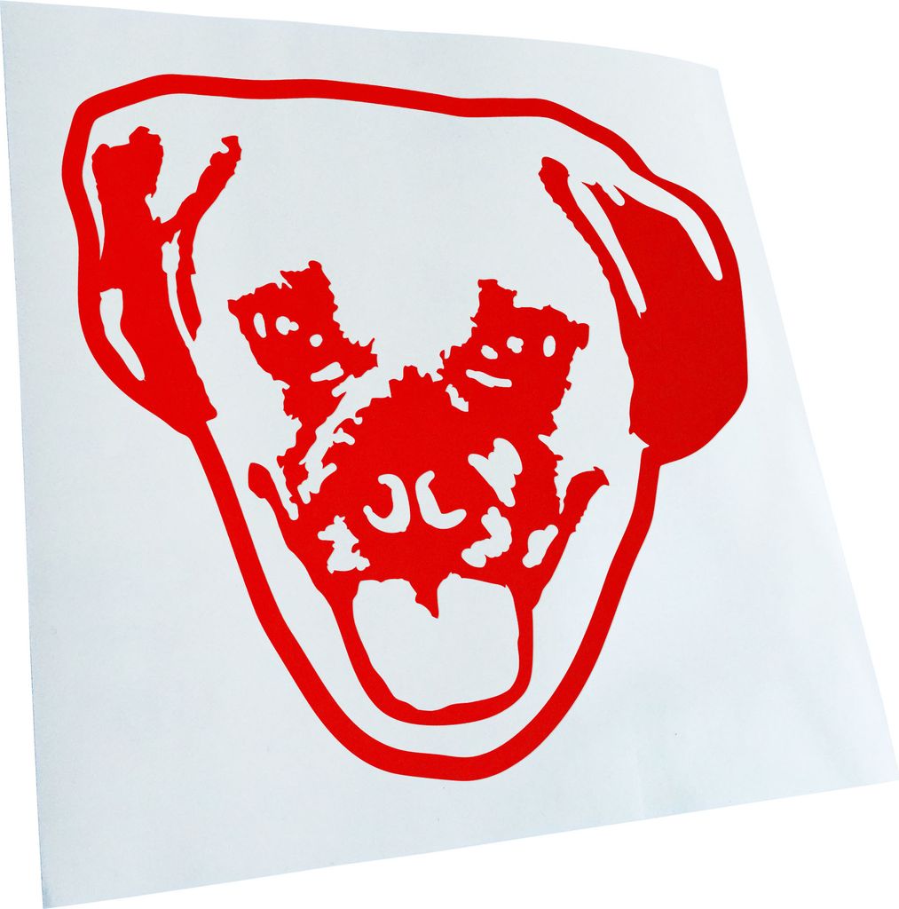 Kiwistar - Autoaufkleber - Puggle Hund - Rot - 40x36cm - Aufkleber für Auto, Laptop, Fahrrad, LKW, Motorrad mehrfarbig JDM Decal Racing