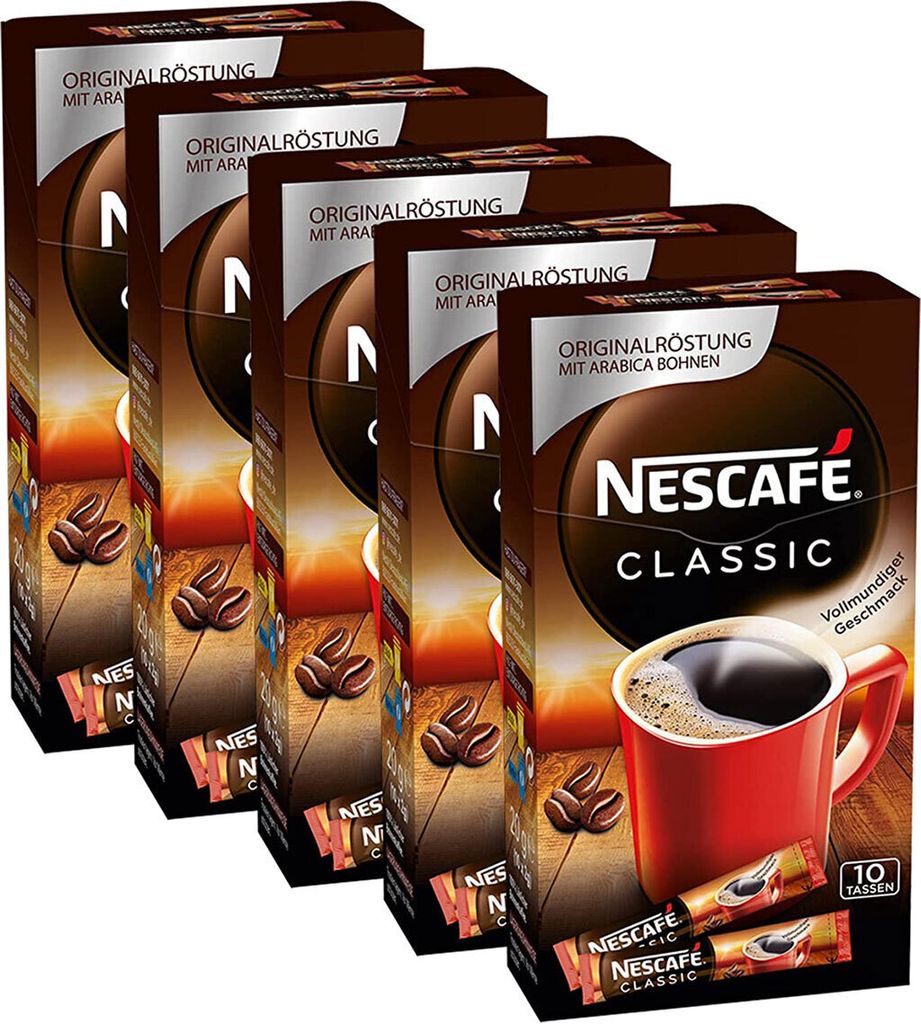 Nescafe Classic löslicher Instantkaffee Tassenpackungen 10x2g 5er Pack