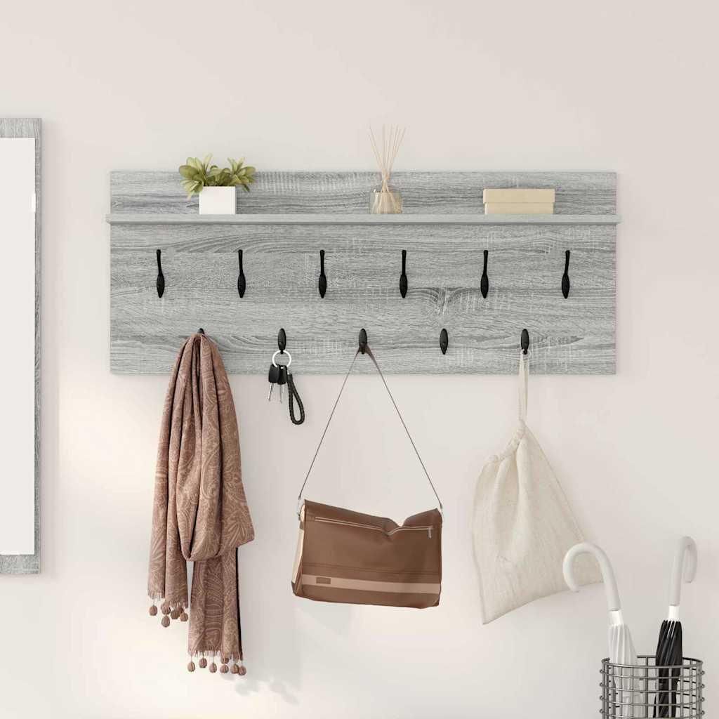 Möbel Wandmontierter Kleiderständer Grau Sonoma 100 x 40 x 12 cm - Wandregale 874448