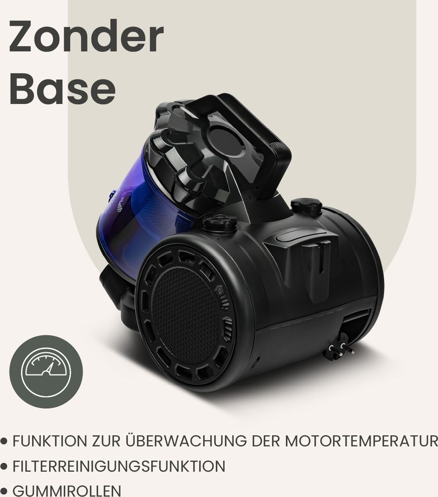 Staubsauger Zeegma Zonder Base beutellos mit Set von Produktbild 3