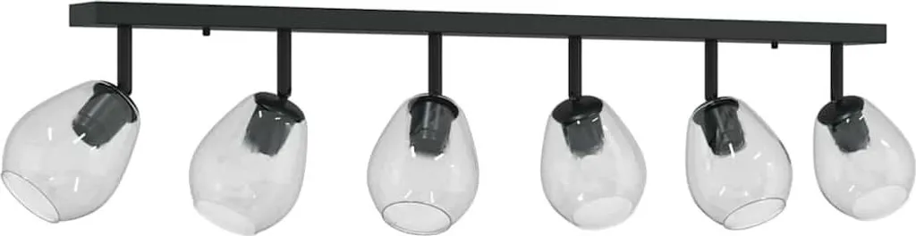 vidaXL Spot de plafond noir 110,5 x 13 x 26 cm en verre et métal moderne