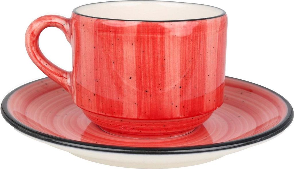 Bonna Aura Passion - Teetassen und Untertasse - 210 cc - Porcelain - 6er set