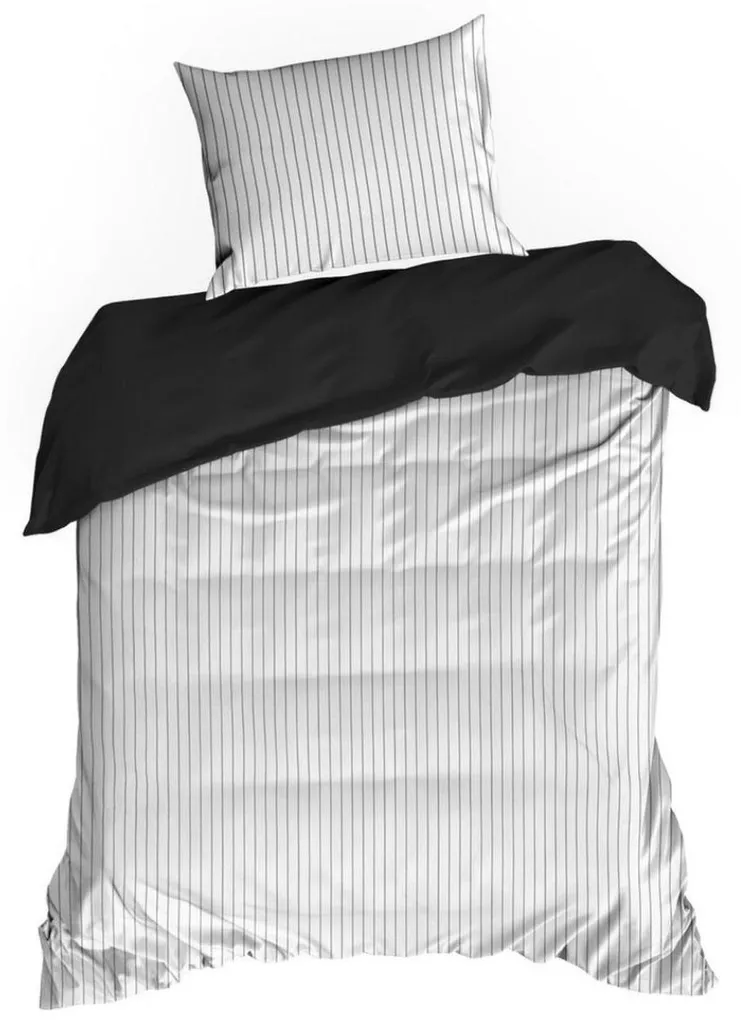 Parure de lit enfant et ado 140x200 cm en satin de coton rayé moderne