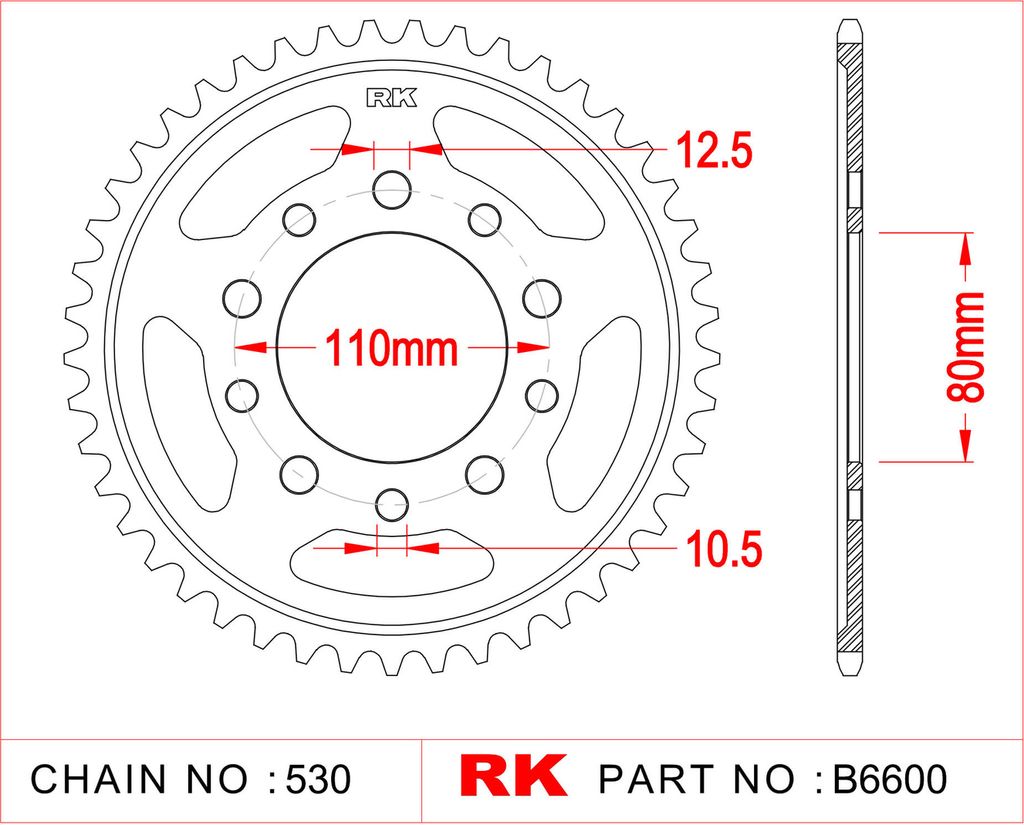 Rk Kettenblatt 530 39z Stahl silber