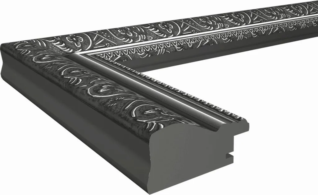 Cornice Walther Barock 30x40 CR040B Legno Nero Argento per Foto Arte - 4