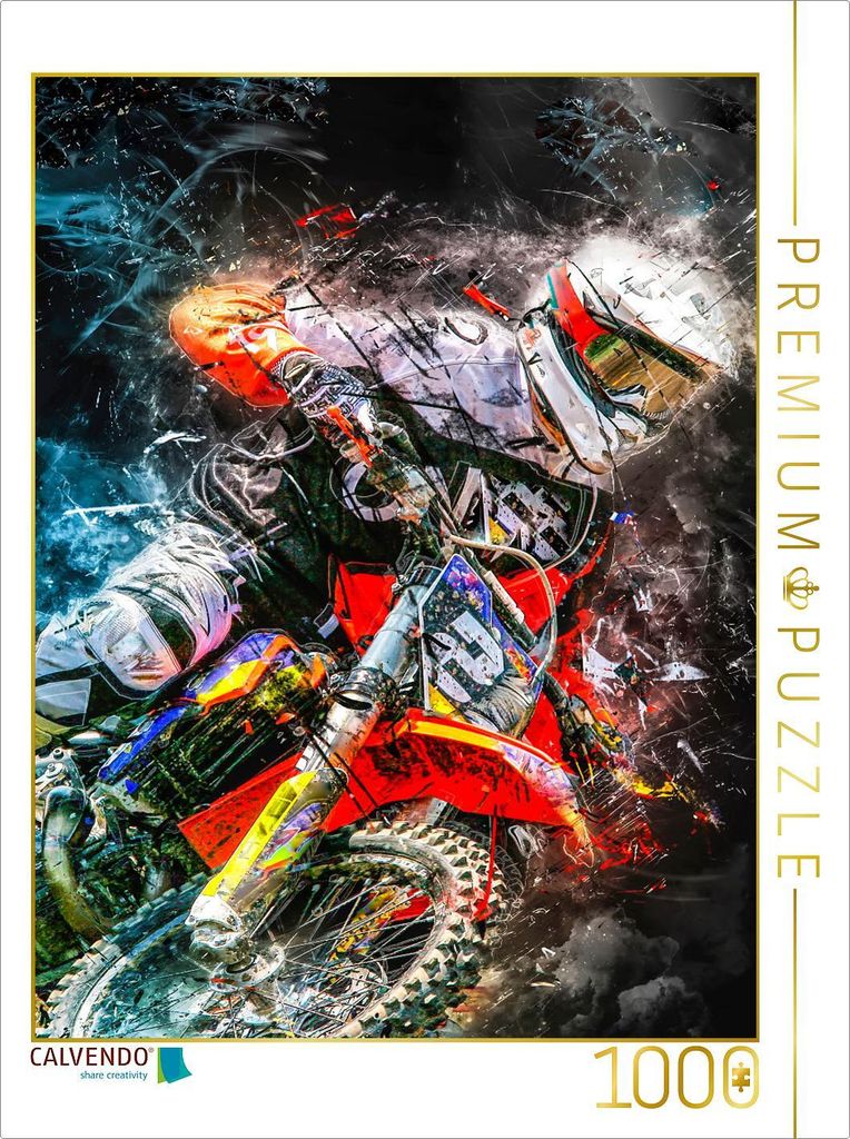 CALVENDO Puzzle Motocross | 1000 Teile Lege-Größe 64x48cm Foto-Puzzle für glückliche Stunden