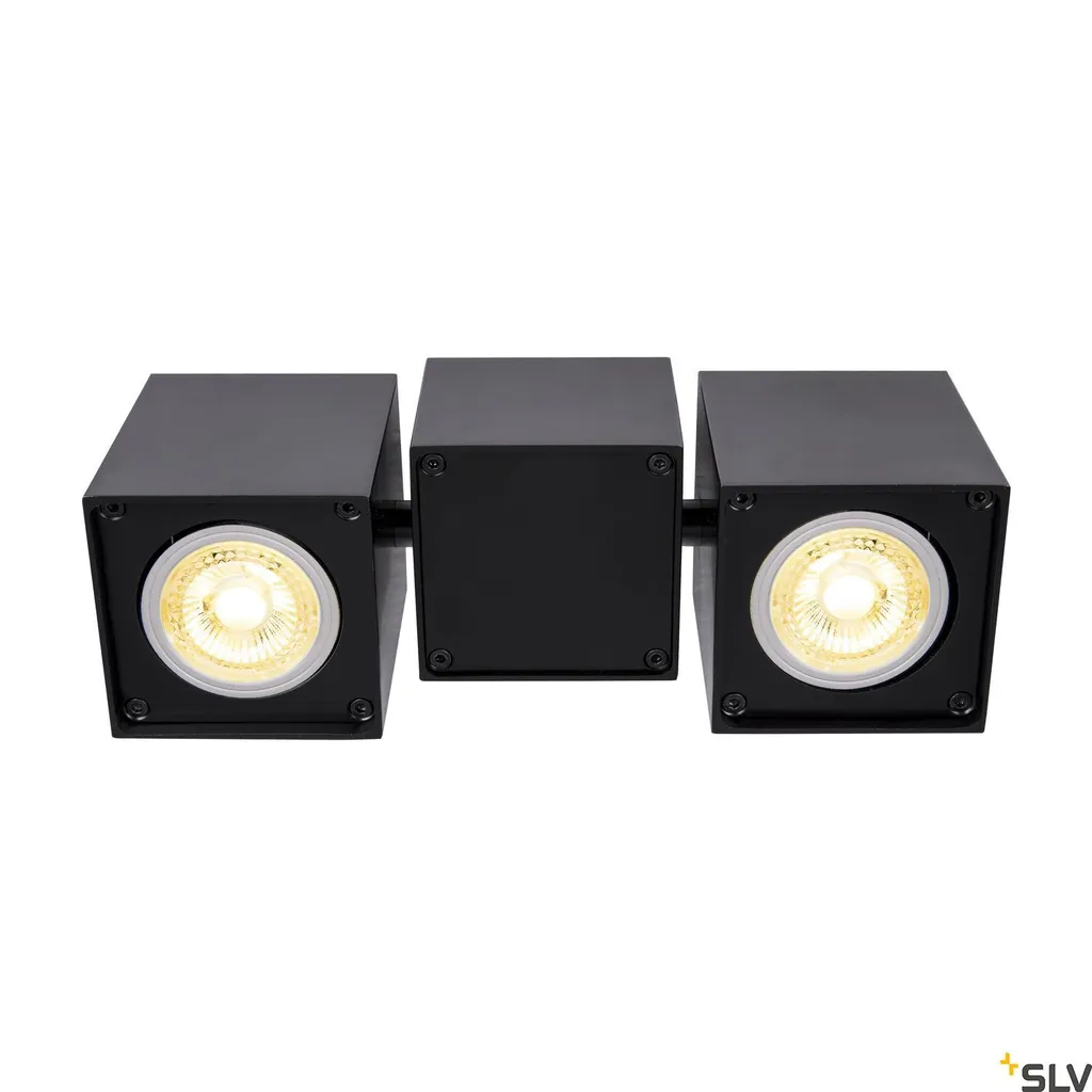 Altra Dice Spot 2 Plafonnier Rectangulaire Noir GU10 Double Projecteur
