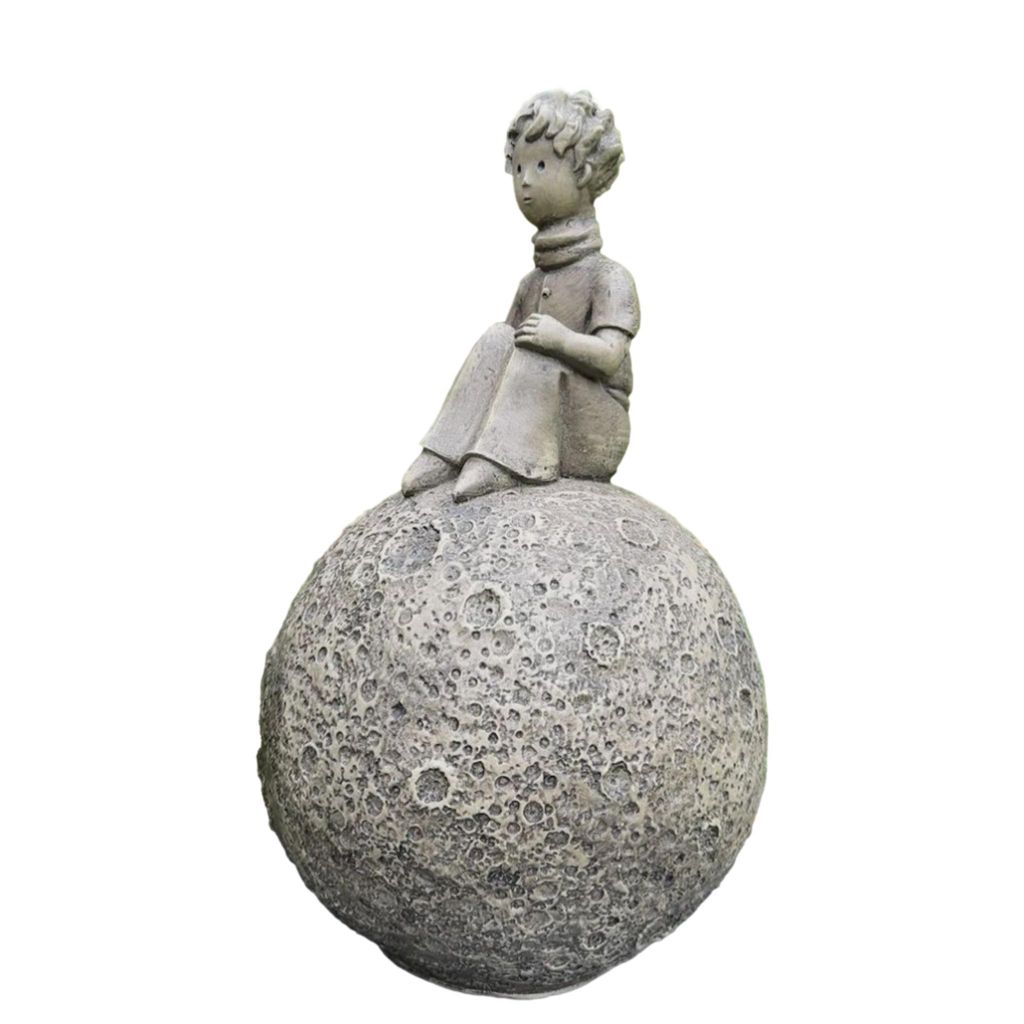 Bella statuetta Il piccolo principe sulla luna per la Immagine del prodotto 