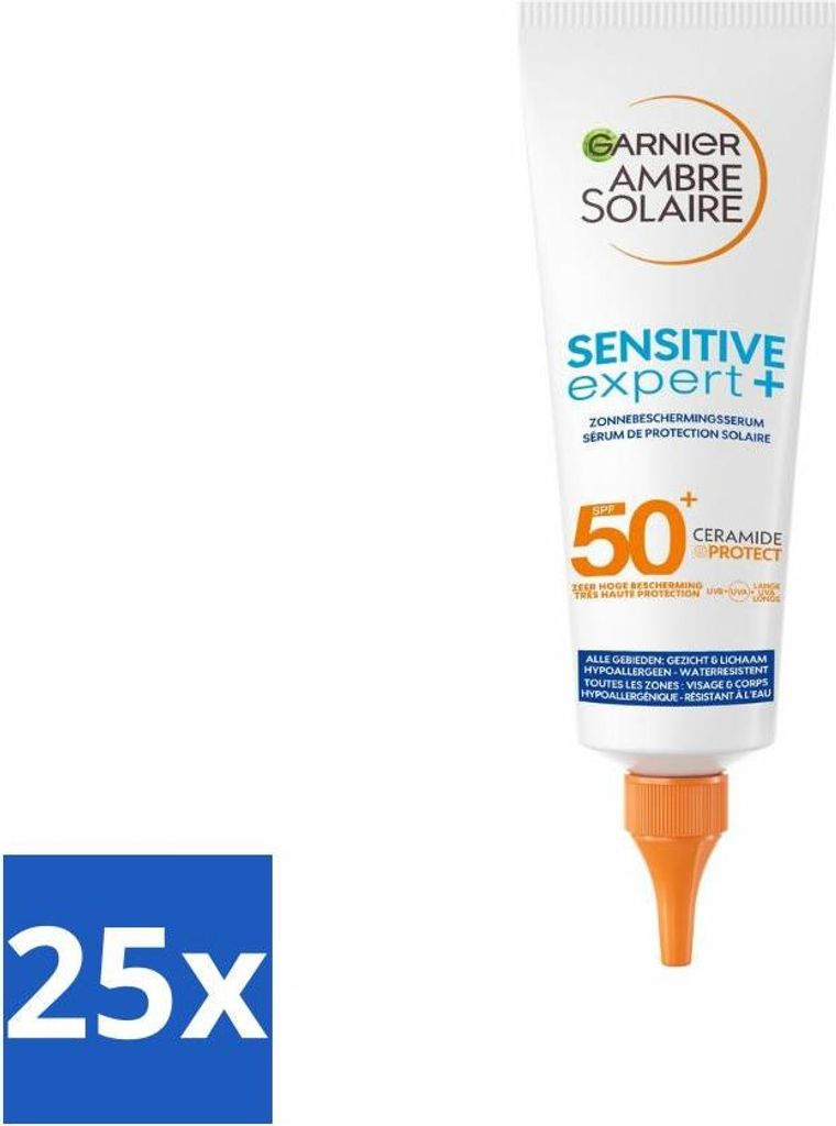 Garnier - Ambre Solaire - Sonnenschutzserum - Sensitive Expert - LSF 50+ - 125 ml - Vorteilspack - 25 Stücke