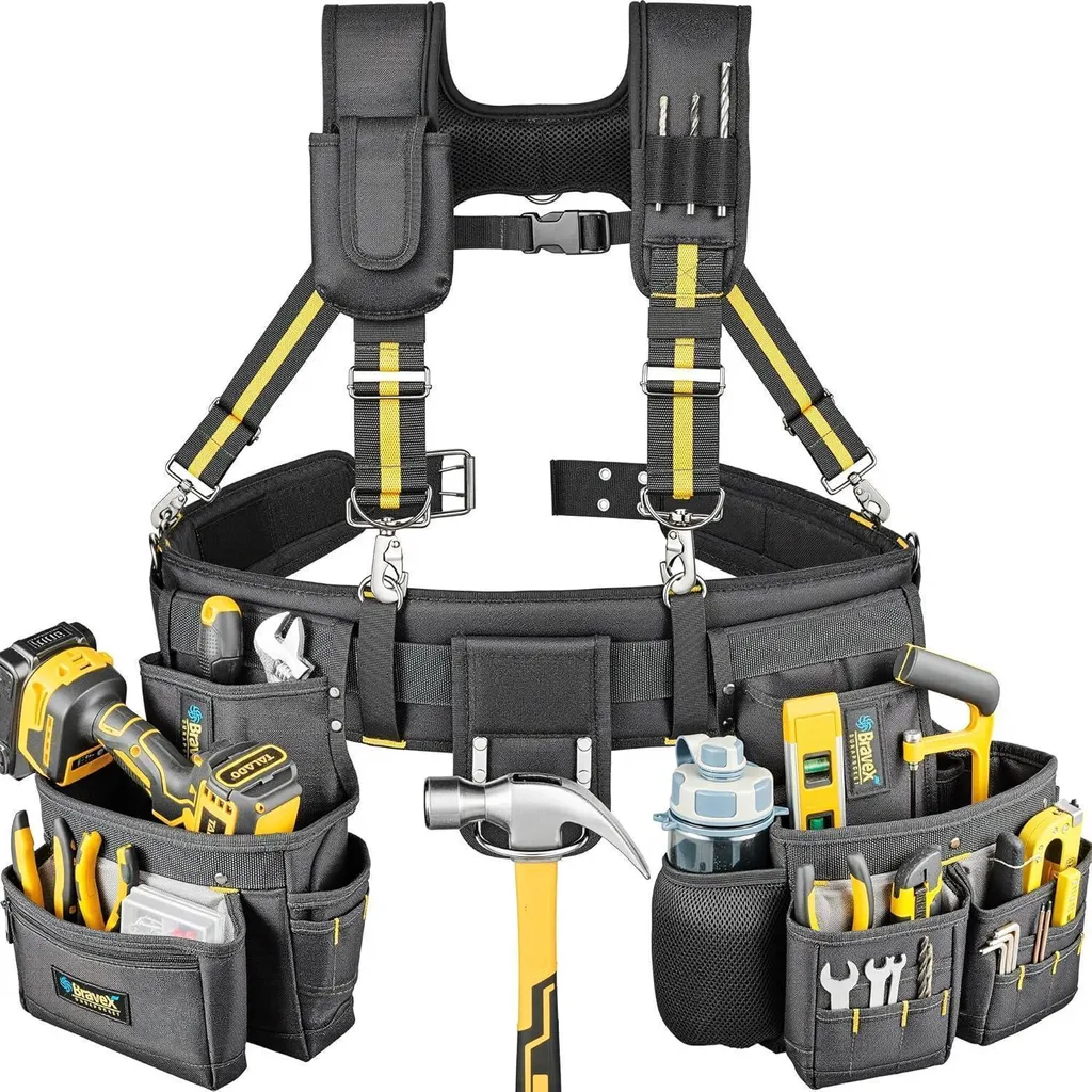 Fini le mal de dos avec cette ceinture porte-outils Y nylon 1200D 10 poches