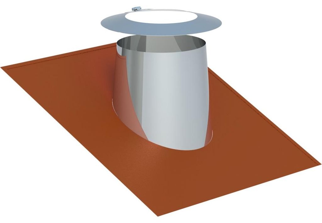 Jeremias DW-ECO 2.0 Dachdurchführung 250mm Elastomerrand ziegelrot Wetterkragen 16-25 Grad Edelstahl Abgassystem