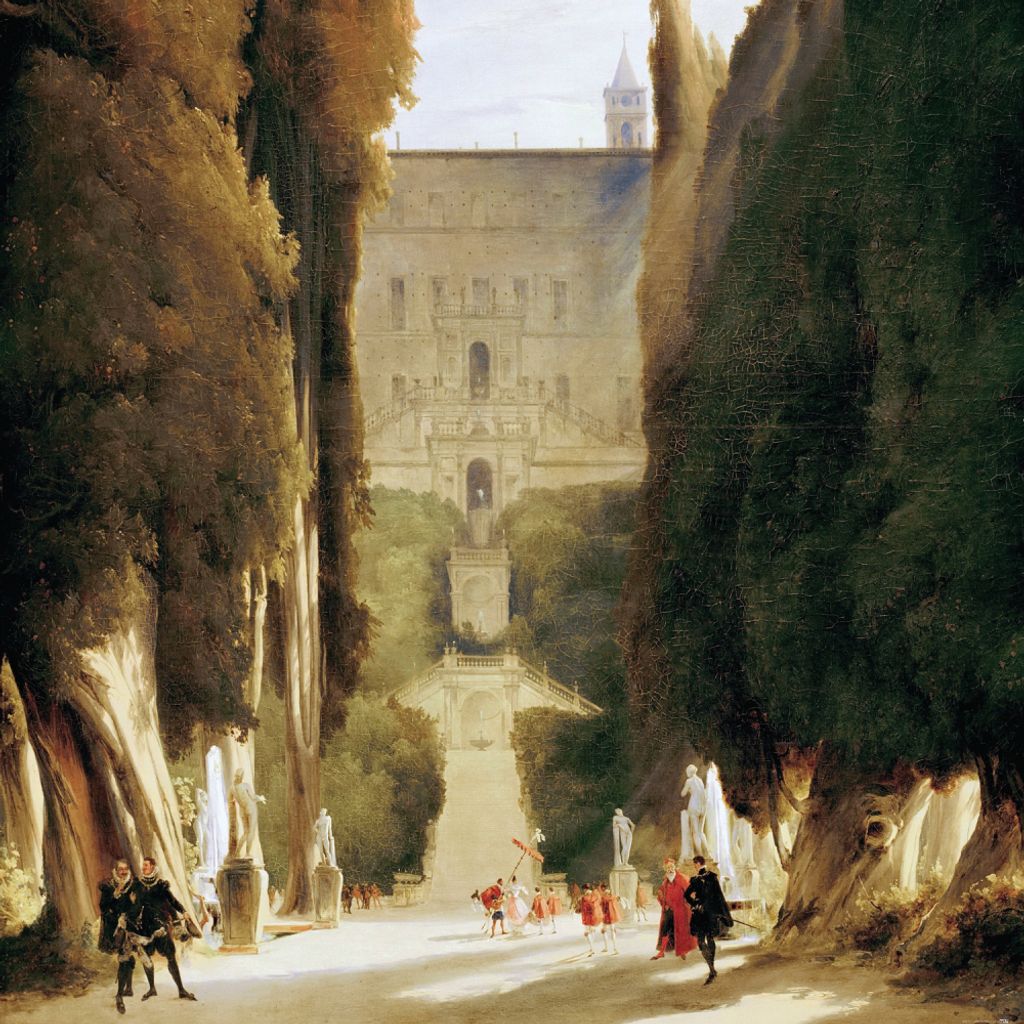 Carl Blechen Kunstdruck Bild - Im Park Der Villa d†Este, 1830 (100 x 100 cm)