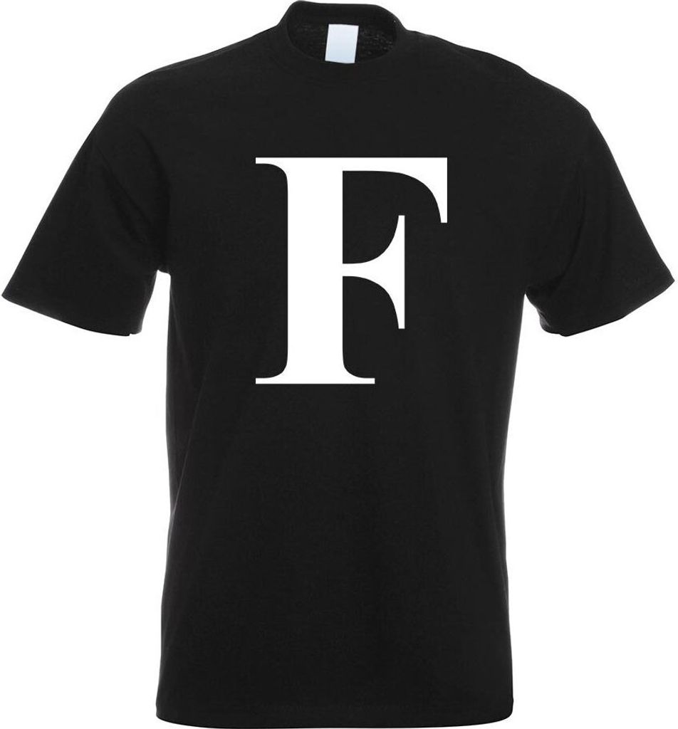 Kiwistar - T-Shirt - schwarz - Buchstabe F - Alphabet Motiv Bedruckt Funshirt Design Print - mit Motiv Bedruckt - Funshirt Design - Sport - Freizei...