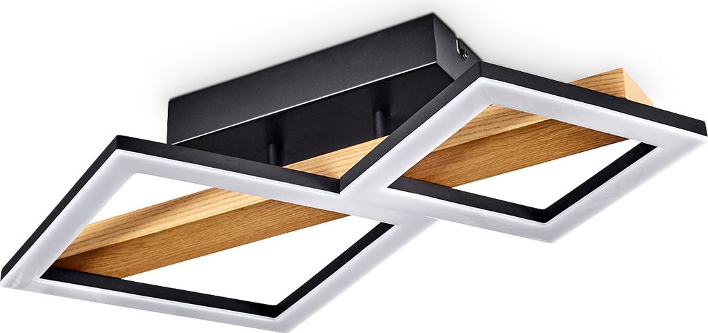 Stoccareddo »Stoccareddo« Deckenlampe, Metall/Holz/Kunststoff, Schwarz/Natur/Weiß