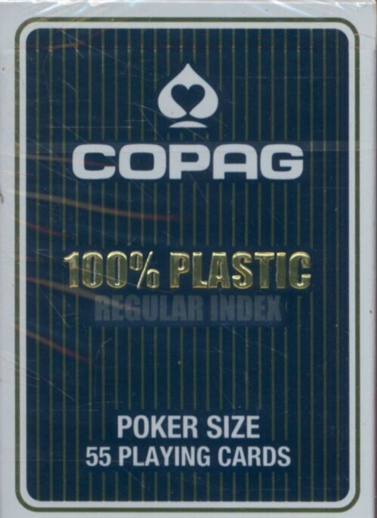 Carte da gioco Copag 100% plastica Indice regolare blu Immagine del prodotto 