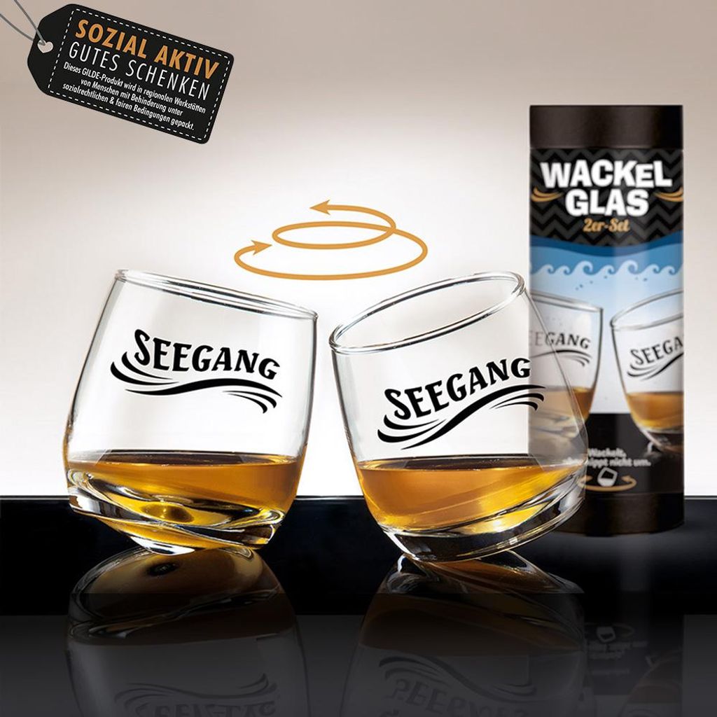 Gilde Wackelglas 2er-Set Seegang Produktbild 