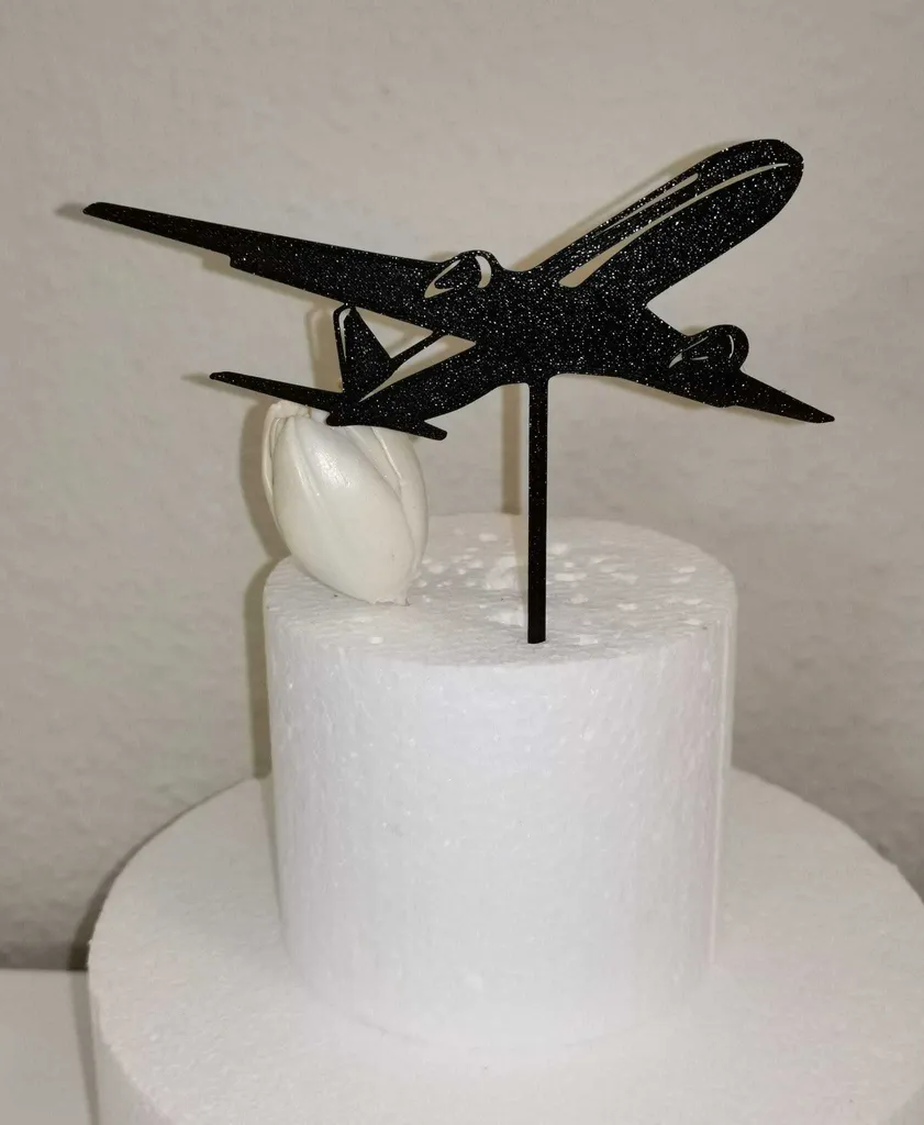 Flugzeug Cake Topper Set - 6 Teile (4 Flugzeuge, 2 Heißluftballons), Aus Harz, Für Geburtstags- & Babypartys