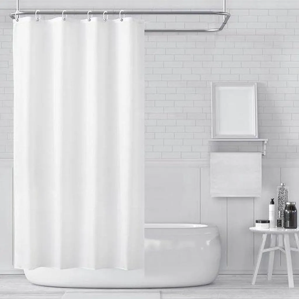 Rideau de Douche Anti-Moisissure 120x200 cm avec Lestage et 8 Anneaux