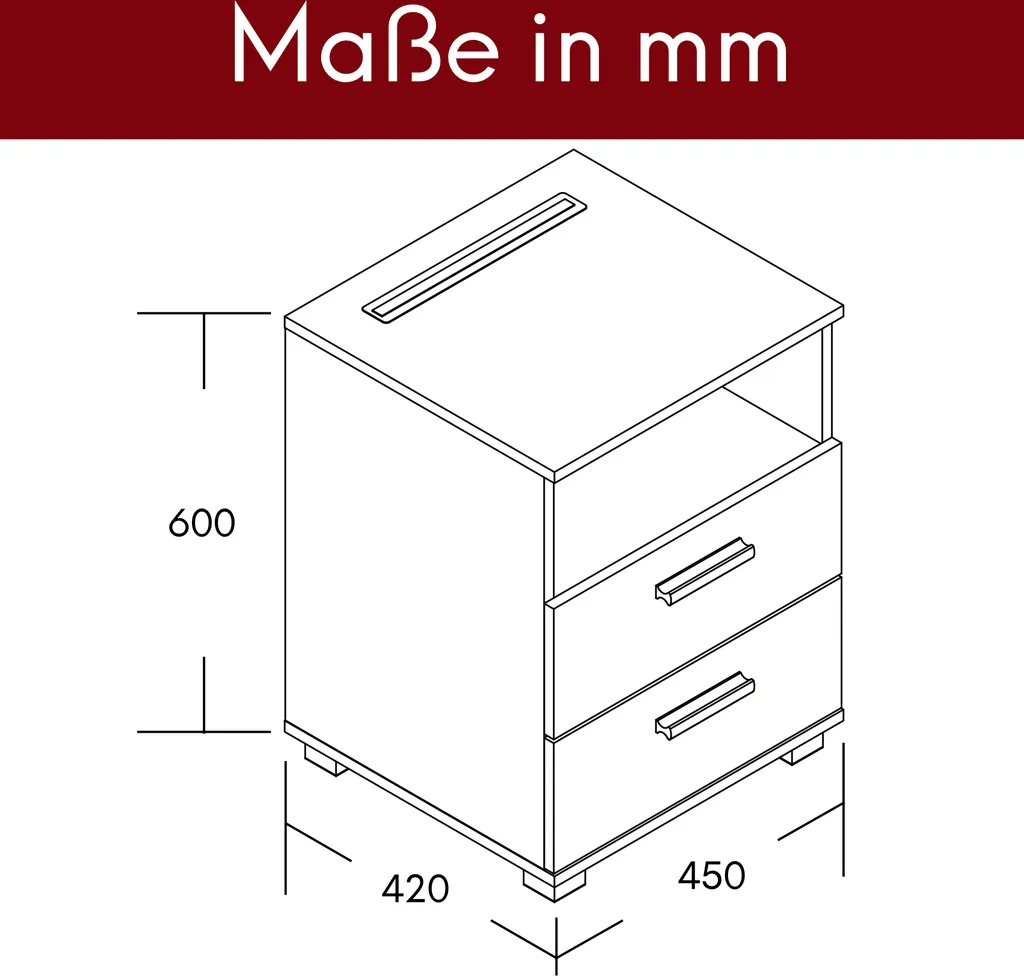 Table de chevet Mila kalb avec éclairage LED chêne intensité réglable - 6