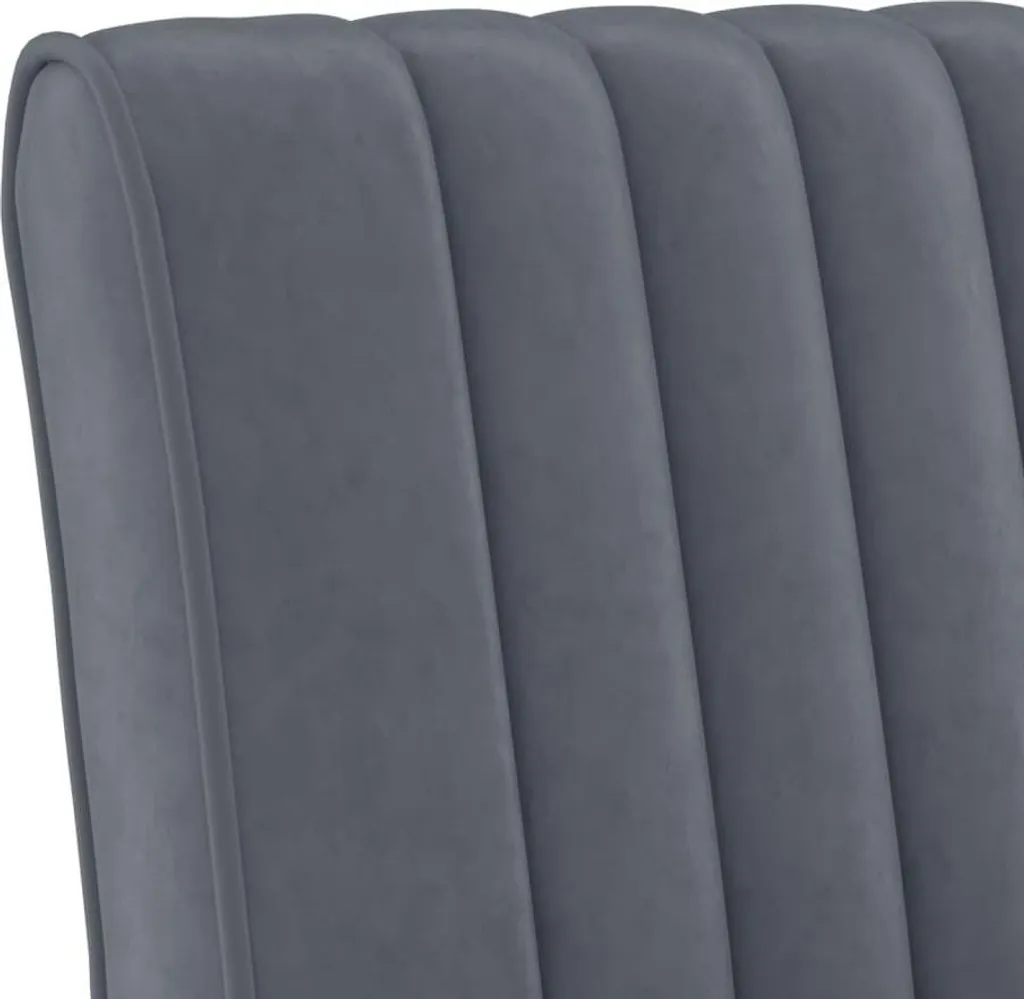 Sedia imbottita in velluto grigio scuro - 6