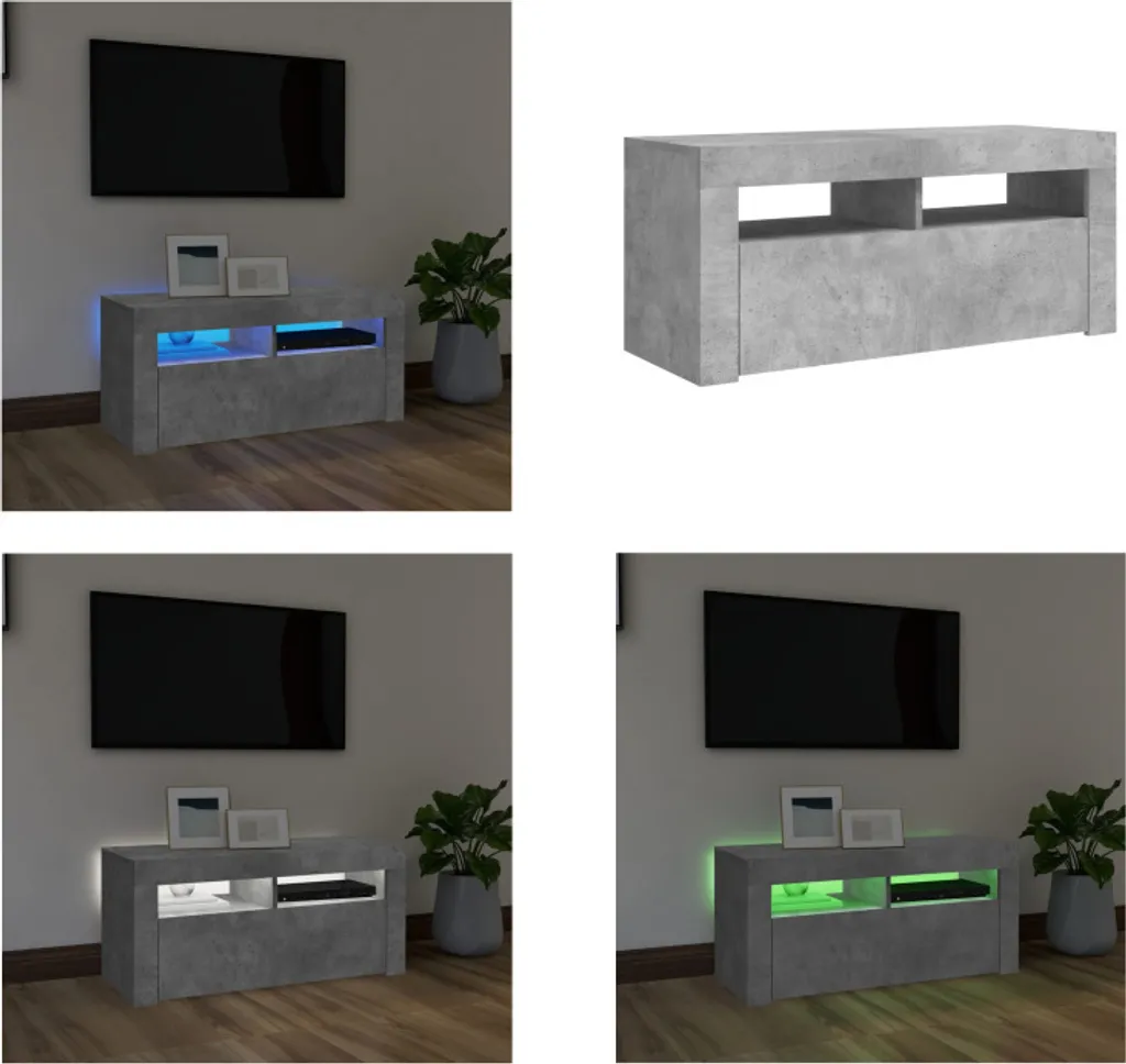 Mobile TV LED Grigio Cemento 90cm | Soggiorno in stile Industrial