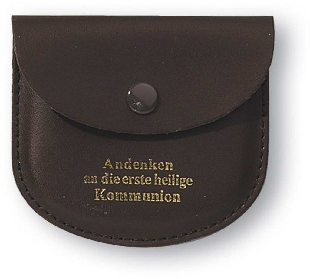 Rosenkranz-Etui Leder braun Kommunion Geschenk