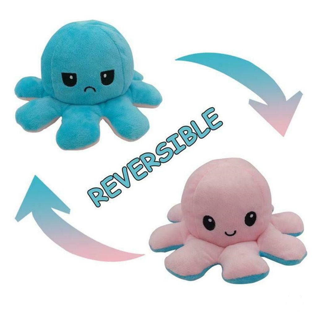 Octopus Doll Doppelseitiger Flip Octopus Plüschtier Puppenpuppe Marine Life Soft 