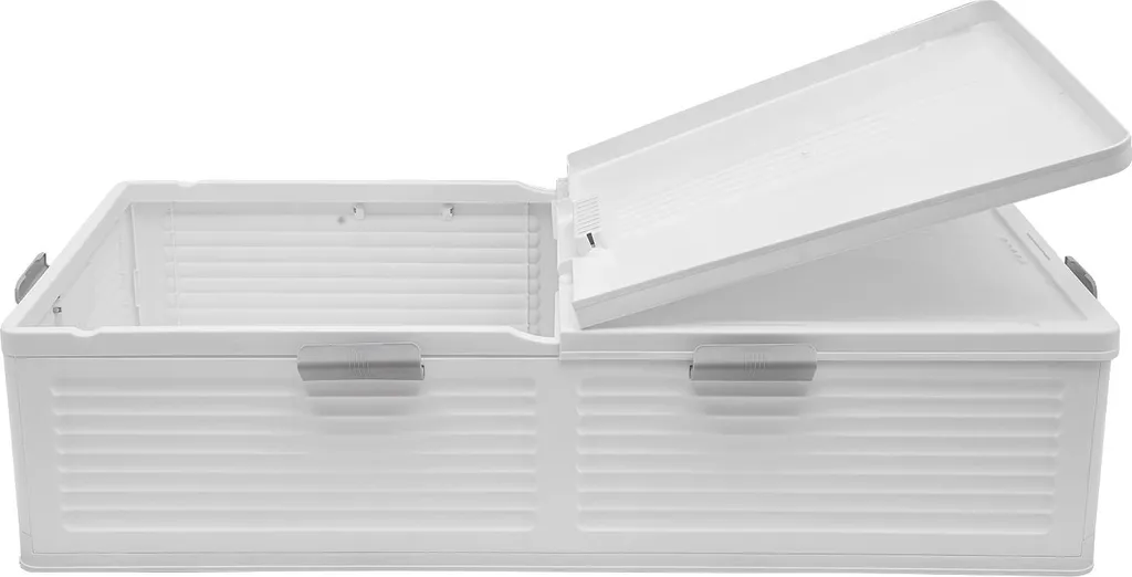 Boîte de rangement pliable anti-poussière grise pour maximiser votre espace