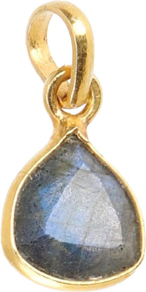 Vergoldeter Anhänger mit Geschliffenem Halbedelstein - Labradorit, Grün, SterlingSilber, 1*1*0,5 cm, Anhänger & Amulette aus Silber
