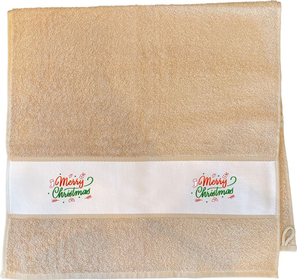 Huuraa Handtuch Merry Christmas Grün Rot 50x100cm Sand Baumwolle Handtuch Geschenkidee