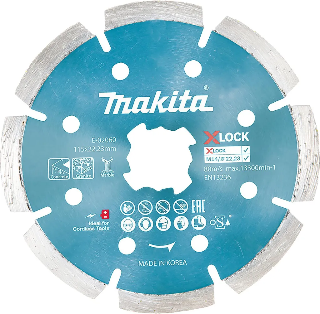 Disque Diamanté Makita 115 mm Segmenté pour Meuleuse d'Angle E-02060