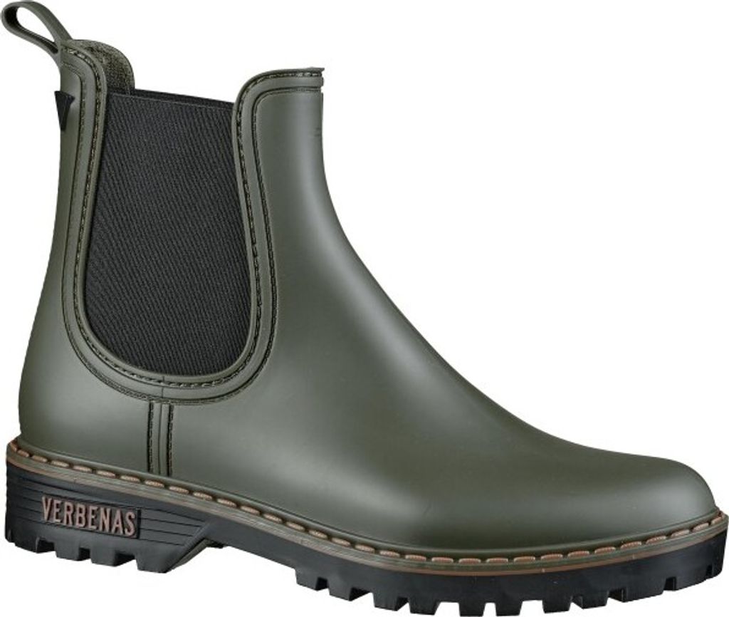 Verbenas Gaudi Igor wasserfeste Damen PVC Stiefeletten in kaki, Meshfutter, weiche Decksohle