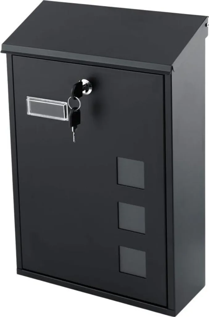 Boîte aux lettres pour maison et jardin noir 39 cm format A4 Humberg