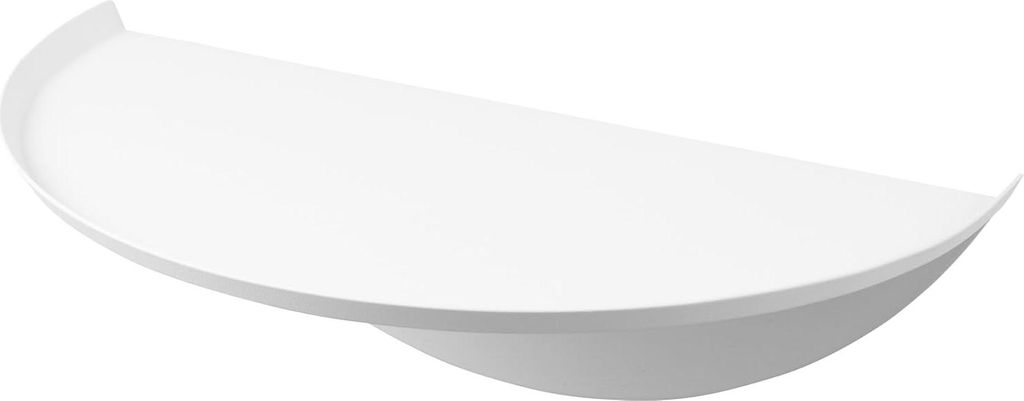 Rundes Wandregal - Weiß Stahl/ABS Kunststoff, 40 x 22 x 11,7 cm - Wandablage