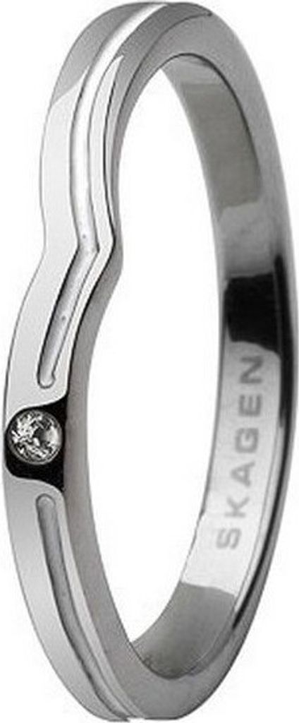 Skagen Damen Ring Silber/Weiß JRSW018, Ringgröße:52 (16.6) SS6 M10