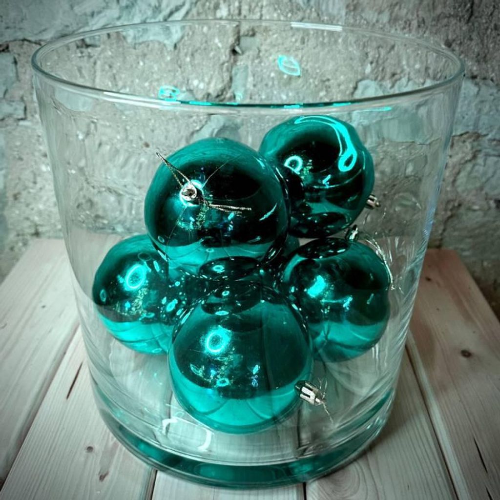 DECOLED Kunststoffkugel, Ø 10 cm, pfauengrün, 6x glänzend
