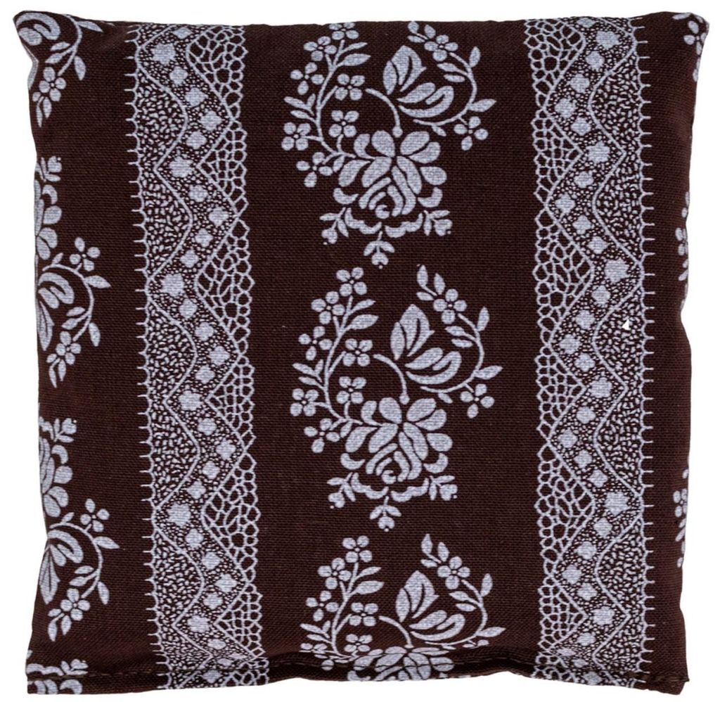 Bio-Dinkelkissen 12x12cm Blumen-braun - Wärmekissen & Kältekissen - Bio-Dinkel Körner-Kissen