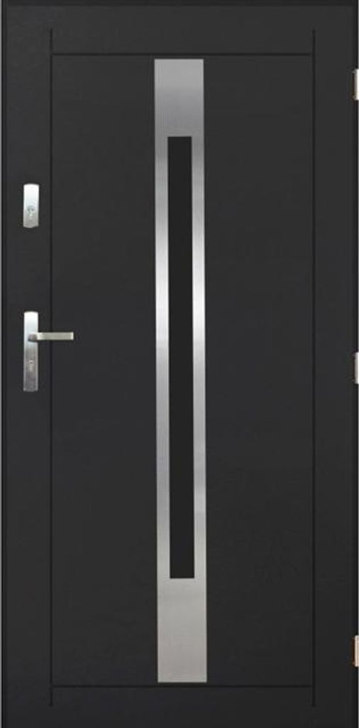 Porta esterna in acciaio 90cm antracite con apertura a Immagine del prodotto 