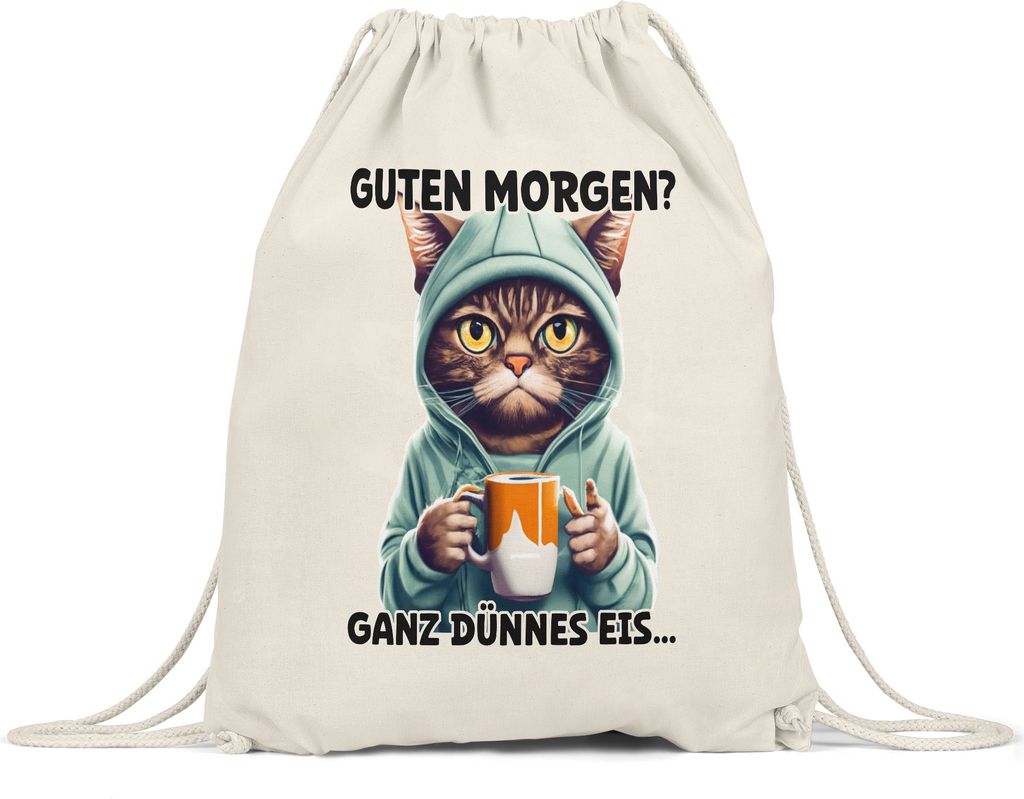 Guten morgen? Ganz dünnes Eis Turnbeutel Langschläfer Morgenmuffel Witzig Kaffee