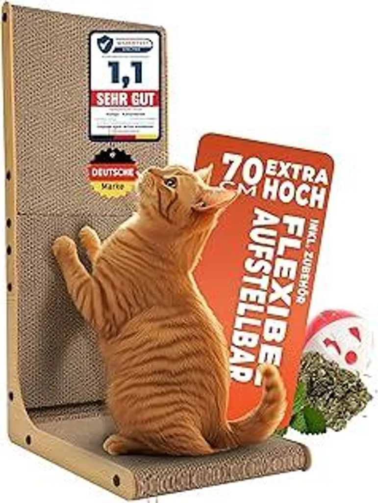 Tiragraffi XXL 70cm Cartone Gatti L-Shape - Offerta Limitata