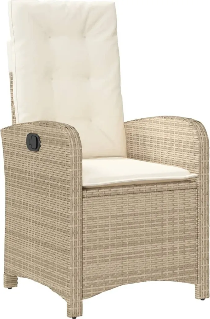 Poltrona Reclinabile Esterno vidaXL Beige in Rattan Sintetico PE