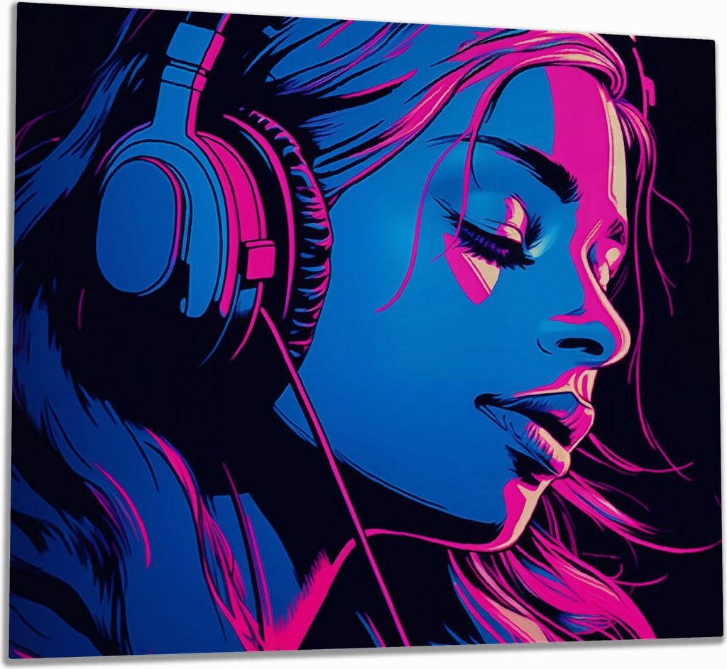 Wallario Herdabdeckplatte aus Glas, Größe 60 x 52 cm 1-teilig, Motiv Im Reich der Musik