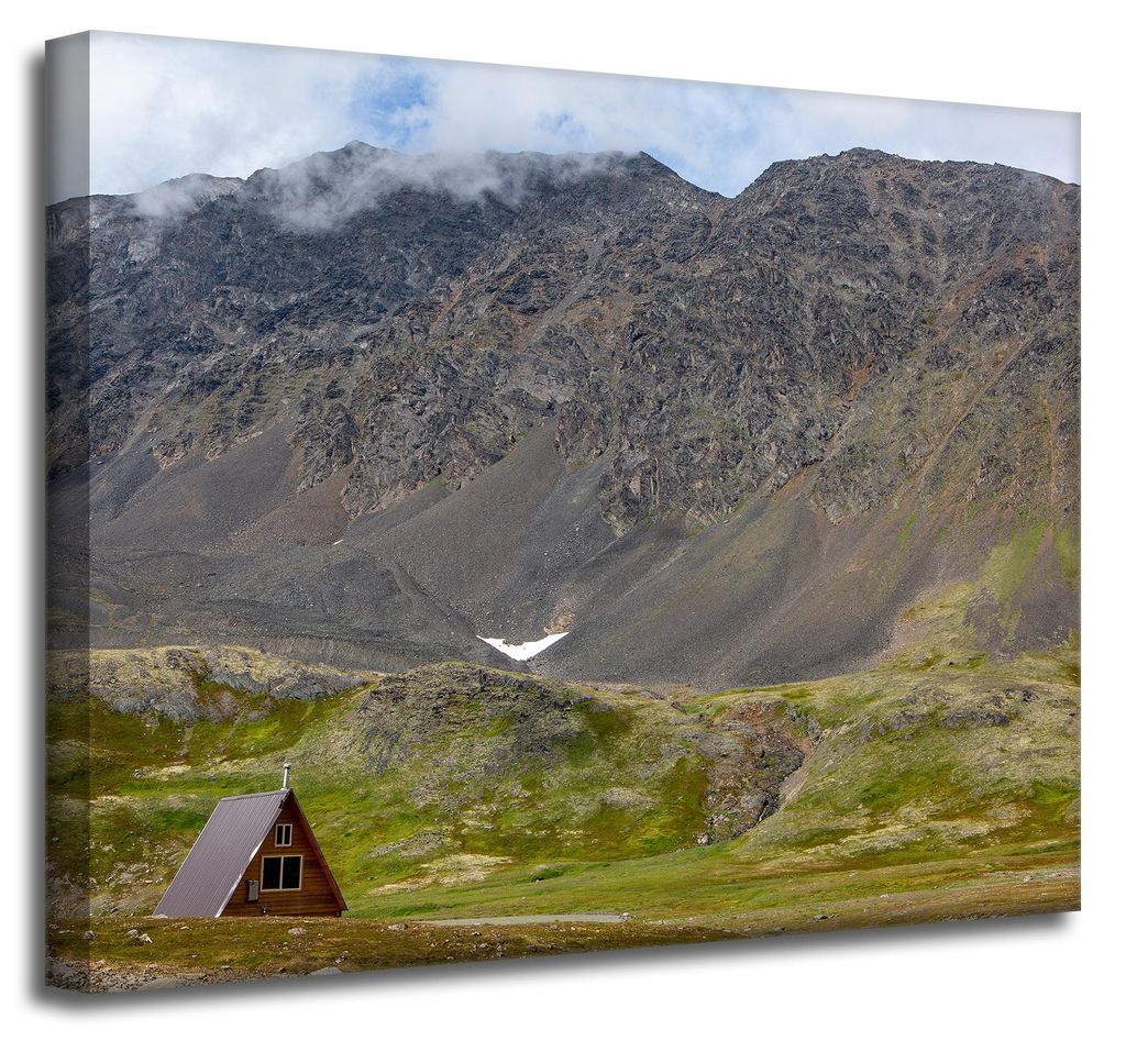 Leinwanddruck Naturhütte in den Bergen 50x40 cm