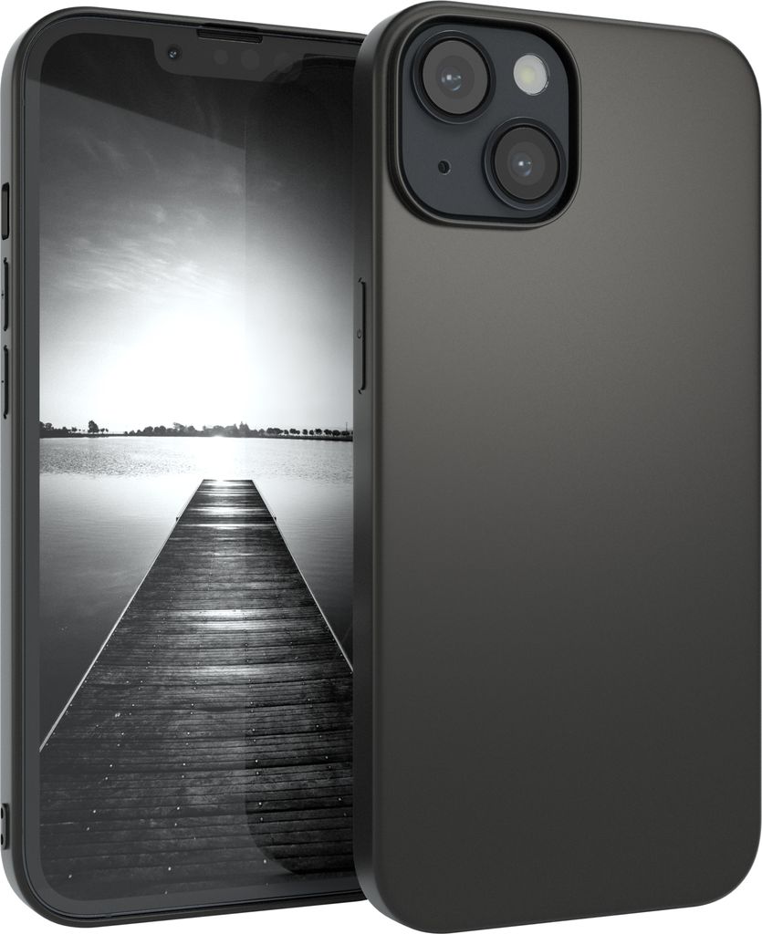 EAZY CASE Handyhülle Silikon Apple iPhone 14 hoher Rand für Bildschirm & Kamera, Flexibles Silikon, extra dünn und leicht