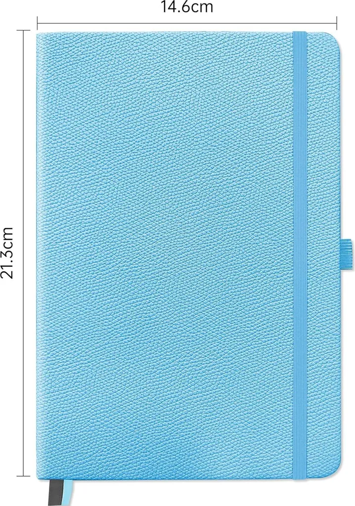 Carnet 200 pages à pois - Couverture rigide en PU Bleu Clair pour Bureau
