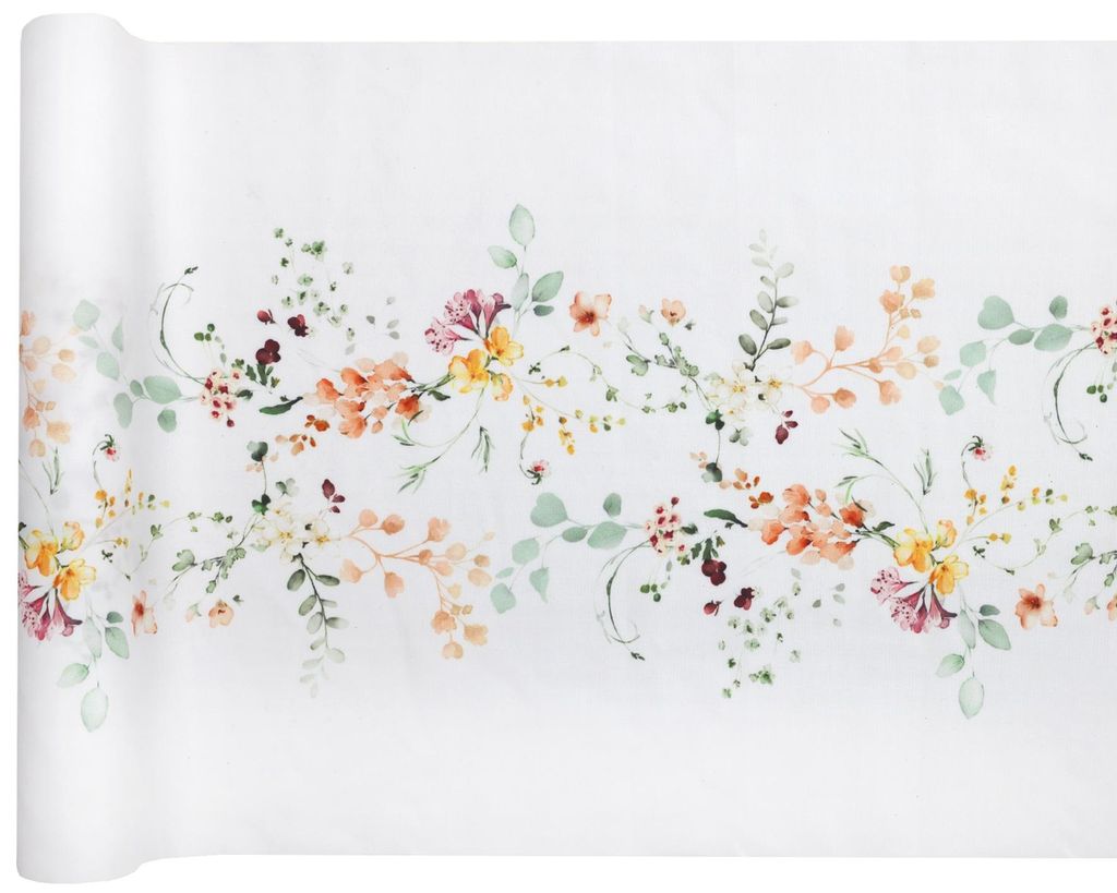 Voile-Tischläufer Blumenranke Floral 2,5 m Kommunion Produktbild 